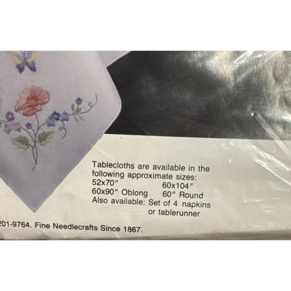 Bucilla Floral White Stamped Embroidery 52